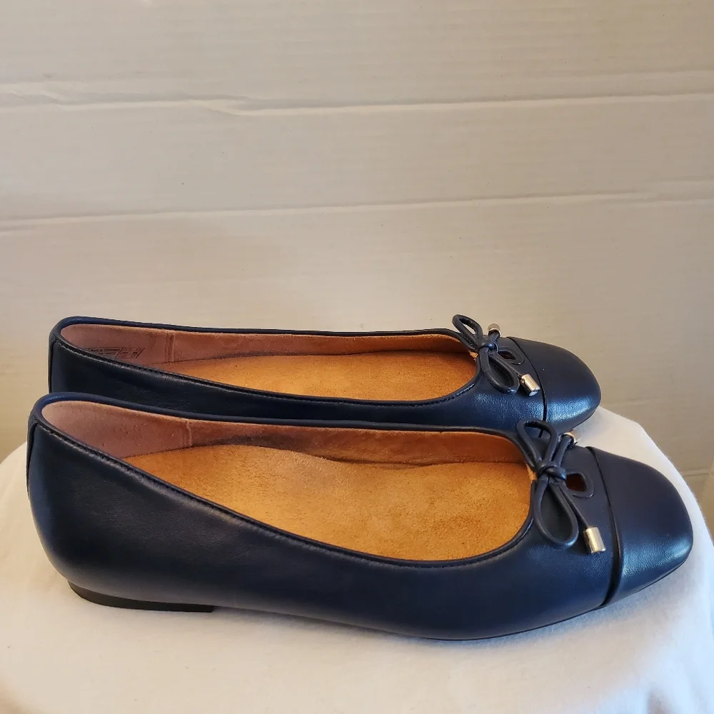 Vionic Klara Leather Navy Blue Ballet Flats, Size 8.5 Wide - Picture 5 of 12